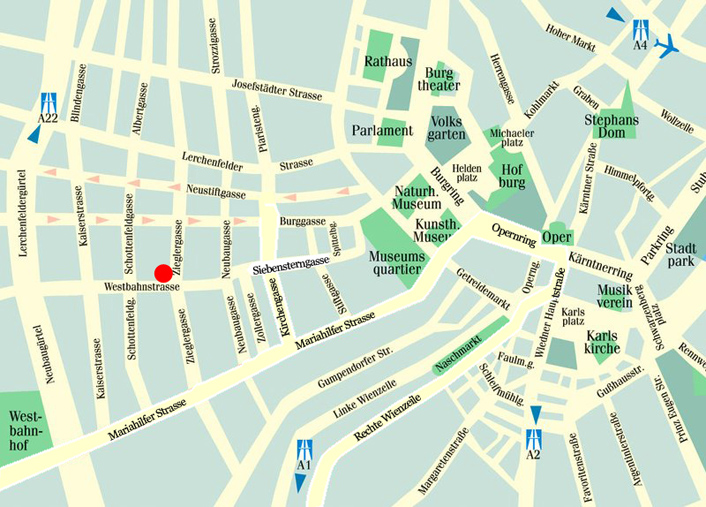 Wichtige Gebäude in Wien